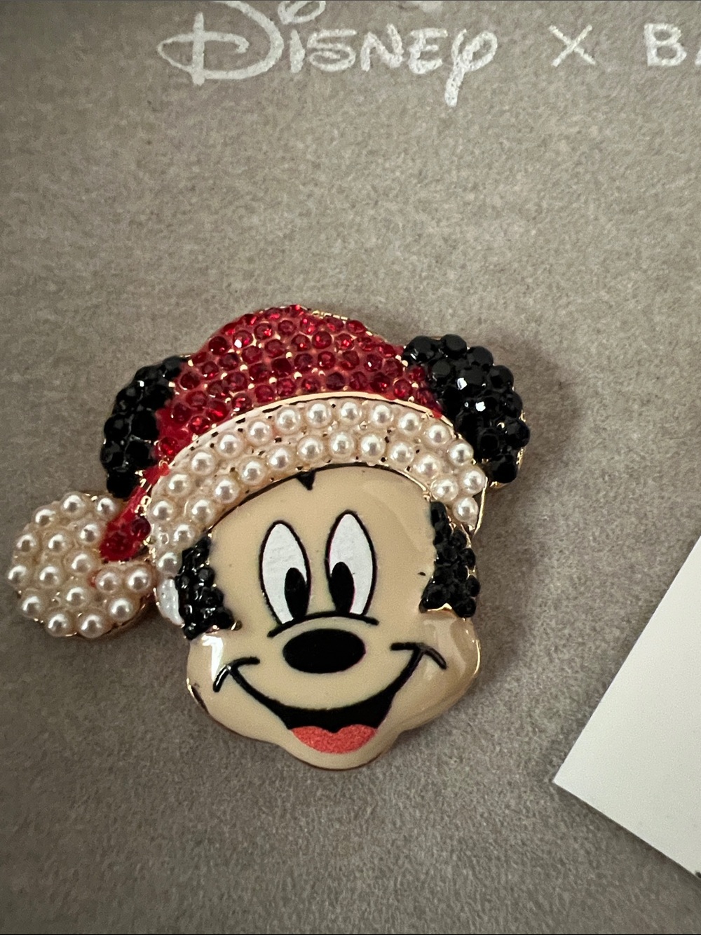 Red Santa Mickey Stud Earrings - Picture 3 of 3